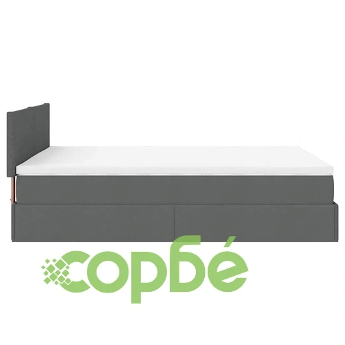 Легло с османски механизъм, матрак и LED осветление, 140x200 см, тъмносив плат ➤ топ цена ➤ sorbe.bg