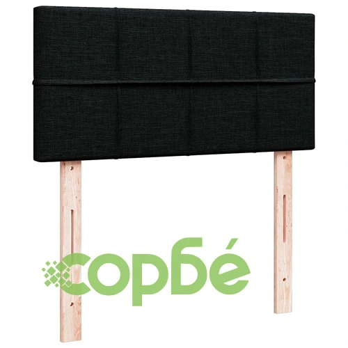 Легло тип Османка с матрак и LED осветление, черно, 90x190 см, текстилна тапицерия ➤ топ цена ➤ sorbe.bg