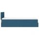 Османско легло с матрак и LED осветление, 90x190 см, син плат