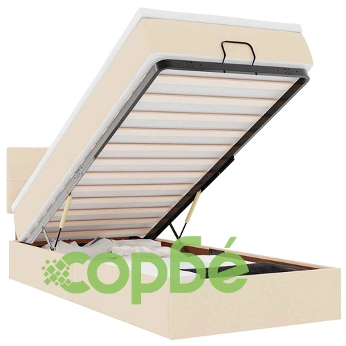 Легло тип Османка с матрак и LED осветление, 90x200 см, кремав плат ➤ топ цена ➤ sorbe.bg