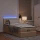 Легло тип Османка с матрак и LED осветление, 90x200 см, кремав плат