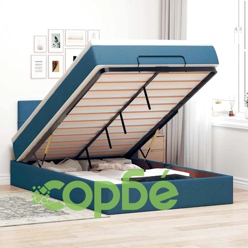 Легло тип Османка с матрак и LED осветление, 120x200 см, син плат ➤ топ цена ➤ sorbe.bg