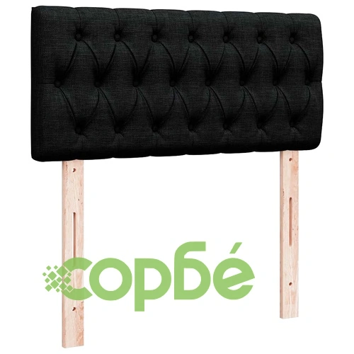 Легло Тип Османка с Матрак и LED Осветление, 80x200 см, Черен Плат ➤ топ цена ➤ sorbe.bg