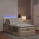 Легло тип Османка с матрак и LED осветление, 90x200 см, кремав плат