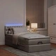 Османско легло с матрак и LED осветление, 100x200 см, таупе, полиестерен плат