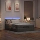 Османска спалня с матрак и LED осветление, кафява, 140x190 см, плат