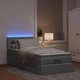 Легло тип Османка с матрак и LED осветление, 80x200 см, светлосив плат