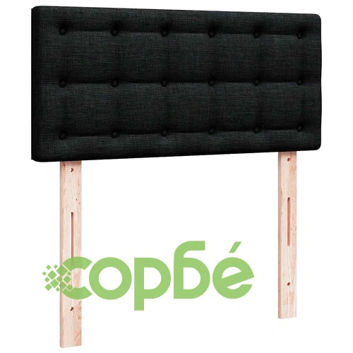 Легло тип Османка с матрак и LED осветление, черно, 80x200 см, полиестерен плат ➤ топ цена ➤ sorbe.bg