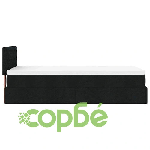 Легло тип Османка с матрак и LED осветление, черно, 80x200 см, полиестерен плат ➤ топ цена ➤ sorbe.bg