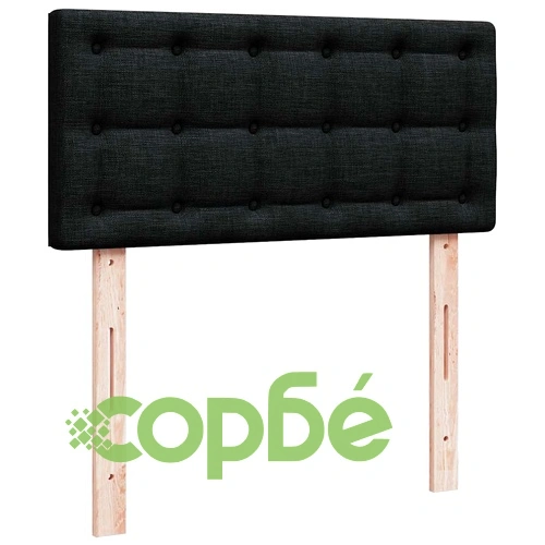 Легло тип Османска с матрак, LED осветление, черен плат, 90x190 см ➤ топ цена ➤ sorbe.bg