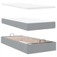 Легло тип Османка с матрак, топ матрак и LED осветление, 100x200 см, светлосив плат