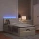 Османска легло с матрак и LED, кремаво, 100x200 см, плат