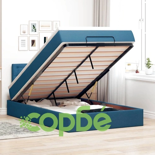 Легло тип Османка с матрак и LED осветление, 120x190 см, син плат ➤ топ цена ➤ sorbe.bg