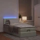 Османско легло с матрак и LED осветление, 80x200 см, светлосиво кадифе