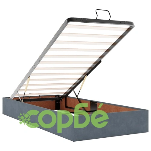 Османска легло с матрак и LED осветление, 80x200 см, тъмносиво кадифе ➤ топ цена ➤ sorbe.bg