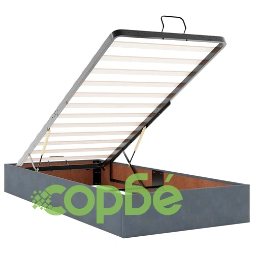 Османско легло с матрак и LED осветление, 90x190 см, тъмносиво кадифе ➤ топ цена ➤ sorbe.bg