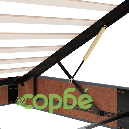 Османско легло с матрак и LED осветление, 90x190 см, тъмносиво кадифе ➤ топ цена ➤ sorbe.bg