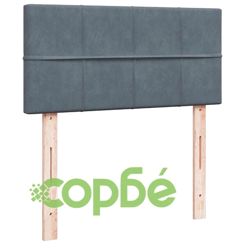 Османско легло с матрак и LED осветление, 90x190 см, тъмносиво кадифе ➤ топ цена ➤ sorbe.bg