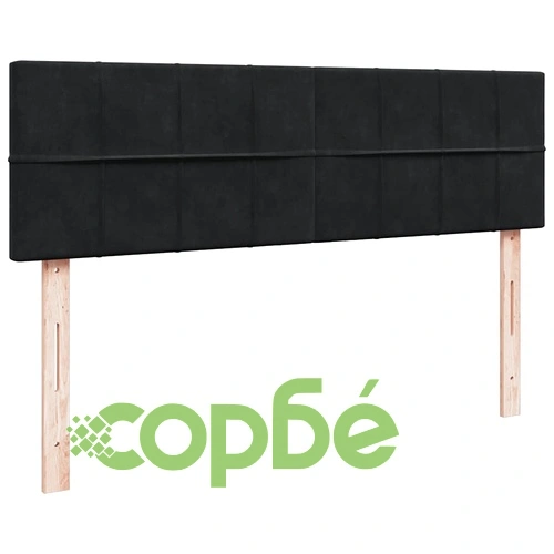 Луксозно османско легло с матрак и LED осветление, 140x200 см, черно кадифе ➤ топ цена ➤ sorbe.bg