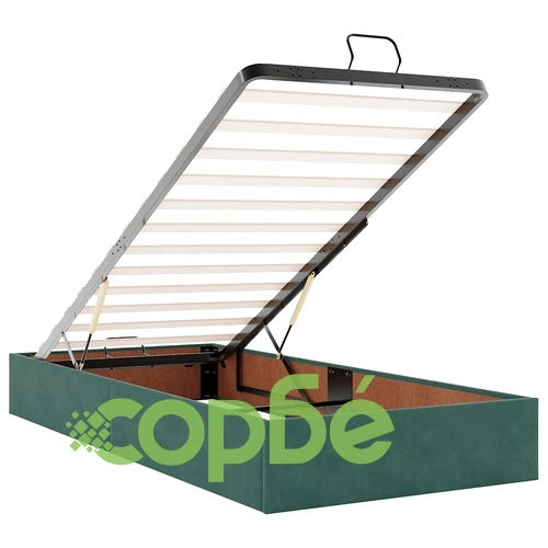 Османска легло с матраки LED, тъмнозелено, 90x200 см, кадифе ➤ топ цена ➤ sorbe.bg
