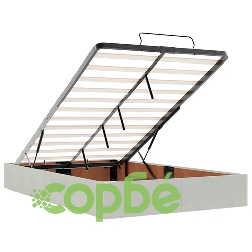 Османска легло с матрак и LED, светлосиво, 120x200 см, кадифе ➤ топ цена ➤ sorbe.bg