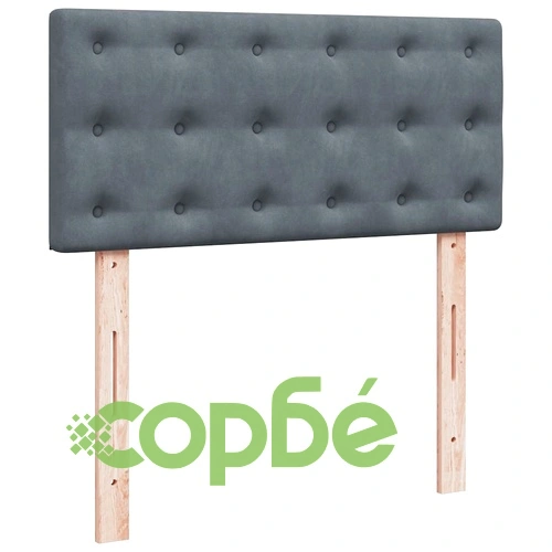 Османска легло с матрак и LED, тъмносиво, 90x200 см, кадифе ➤ топ цена ➤ sorbe.bg
