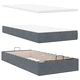 Османска легло с матрак и LED, тъмносиво, 90x200 см, кадифе