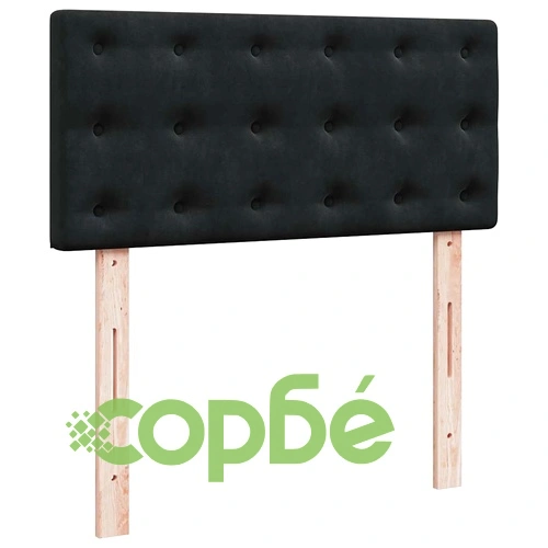 Османска легло с матрак и LED осветление, 90x200 см, черно кадифе ➤ топ цена ➤ sorbe.bg