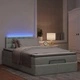 Османско легло с матрак и LED осветление, 120x200 см, светлосиво кадифе