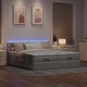 Османско легло с матраци и LED осветление, таупе, 160x200 см, текстил