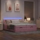 Османска спалня с матраци и LED осветление, 200x200 см, розово кадифе