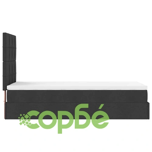 Легло с матрак тип Османка, черно, 90x190 см, полиестерен плат ➤ топ цена ➤ sorbe.bg