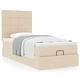 Османско легло с матрак, кремаво, 90x190 см, полиестерен плат