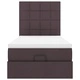 Османско легло с матрак и място за съхранение, тъмнокафяво, 100x200 см, плат