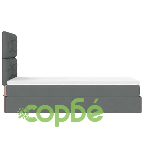 Легло тип Османка с Матрак, Тъмносиво, 80x200 см, Полиестерен Плат ➤ топ цена ➤ sorbe.bg