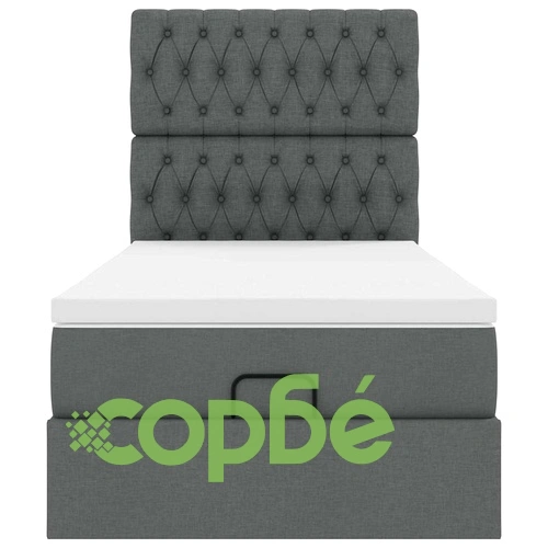 Легло тип Османка с Матрак, Тъмносиво, 80x200 см, Полиестерен Плат ➤ топ цена ➤ sorbe.bg