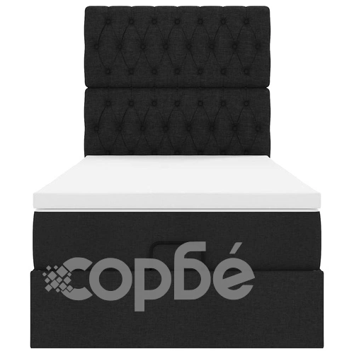 Легло тип Османка с матрак, черно, 90x190 см, плат с място за съхранение ➤ топ цена ➤ sorbe.bg