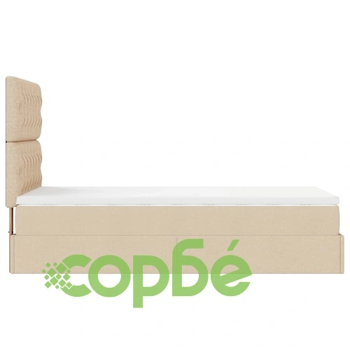Легло тип Османка с Матрак, 90x190 см, Кремав Плат, с Място за Съхранение ➤ топ цена ➤ sorbe.bg