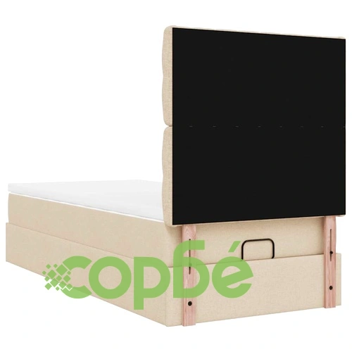 Легло тип Османка с Матрак, 90x190 см, Кремав Плат, с Място за Съхранение ➤ топ цена ➤ sorbe.bg