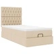 Легло тип Османка с Матрак, 90x190 см, Кремав Плат, с Място за Съхранение