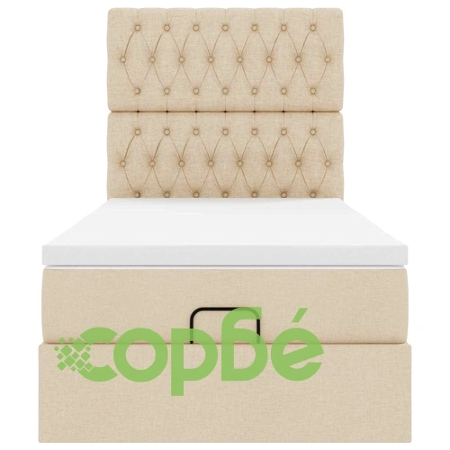 Легло тип Османка с Матрак, 90x190 см, Кремав Плат, с Място за Съхранение ➤ топ цена ➤ sorbe.bg