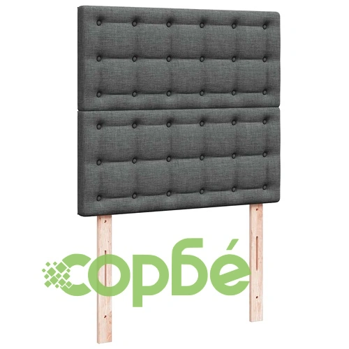 Единично легло тип османка с матрак, тъмносиво, 90x190 см, полиестерен плат ➤ топ цена ➤ sorbe.bg