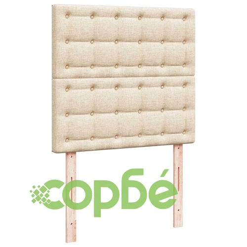 Османско легло с матрак, кремаво, 100x200 см, полиестерен плат ➤ топ цена ➤ sorbe.bg