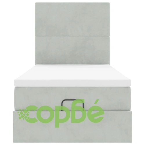 Османско легло с матрак и топ матрак, 80x200 см, светлосиво кадифе ➤ топ цена ➤ sorbe.bg