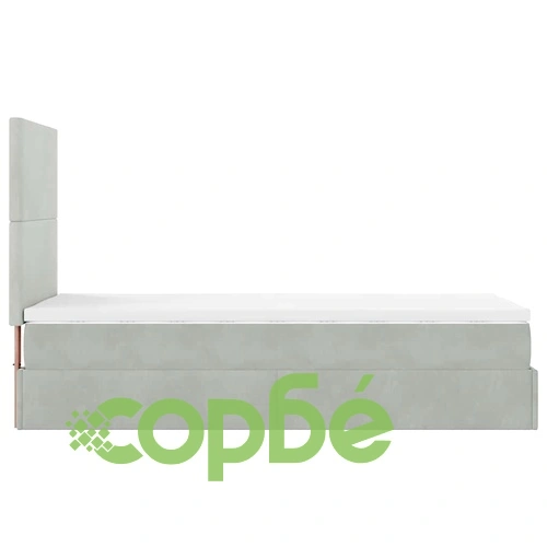 Османско легло с матрак и топ матрак, 80x200 см, светлосиво кадифе ➤ топ цена ➤ sorbe.bg