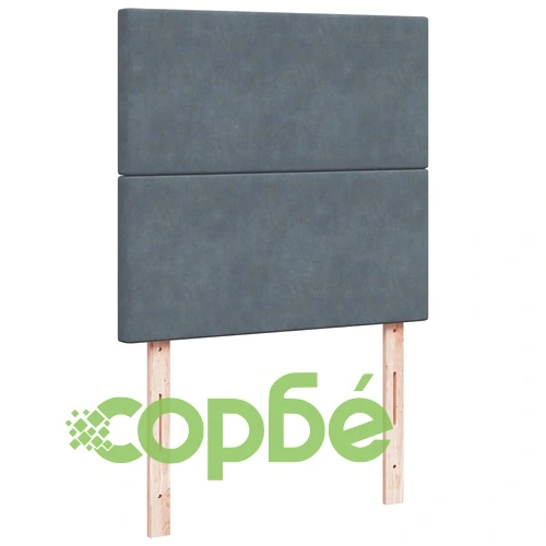 Османска легло с матрак и топер, тъмносиво, 90x190 см, кадифе ➤ топ цена ➤ sorbe.bg