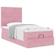 Кадифено Османско Легло с Матраци, Розово, 100x200 см, с Място за Съхранение