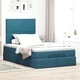 Османско легло с матрак и топ матрак, 120x190 см, тъмносиньо кадифе