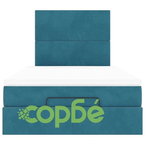 Османско легло с матраци 120x200 см, тъмносиньо кадифе ➤ топ цена ➤ sorbe.bg