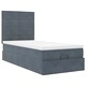 Османско легло с матраци, тъмносиво, 90x200 см, кадифе